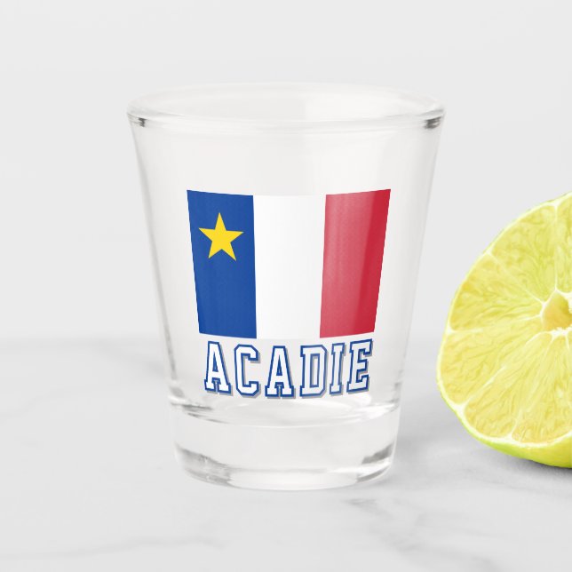Flag of Acadia Shot Glass (Front)