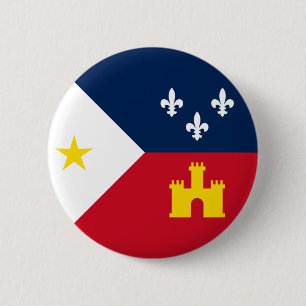 Flag of Acadiana, Louisiana 2 Inch Round Button