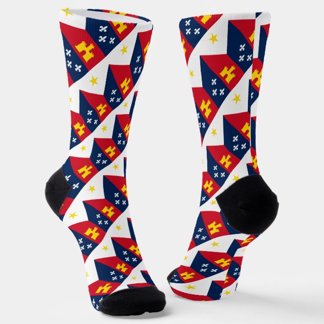 Flag of Acadiana Socks (Angled)