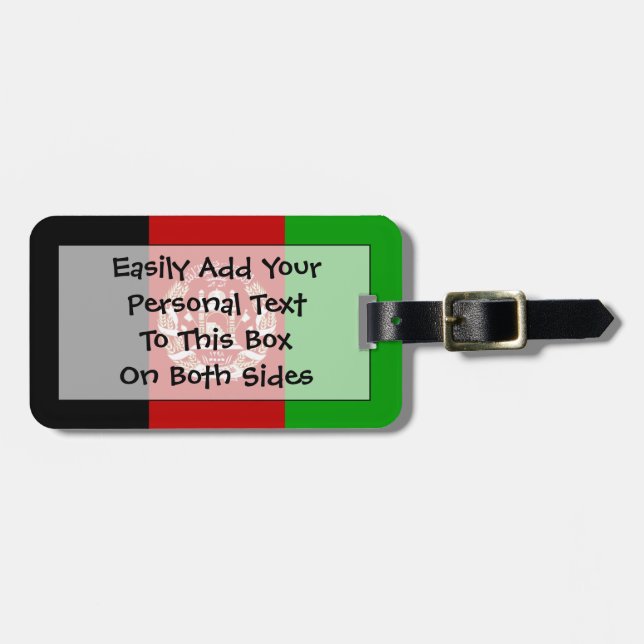 Flag of Afganistan Easy ID Luggage Tag (Front Horizontal)