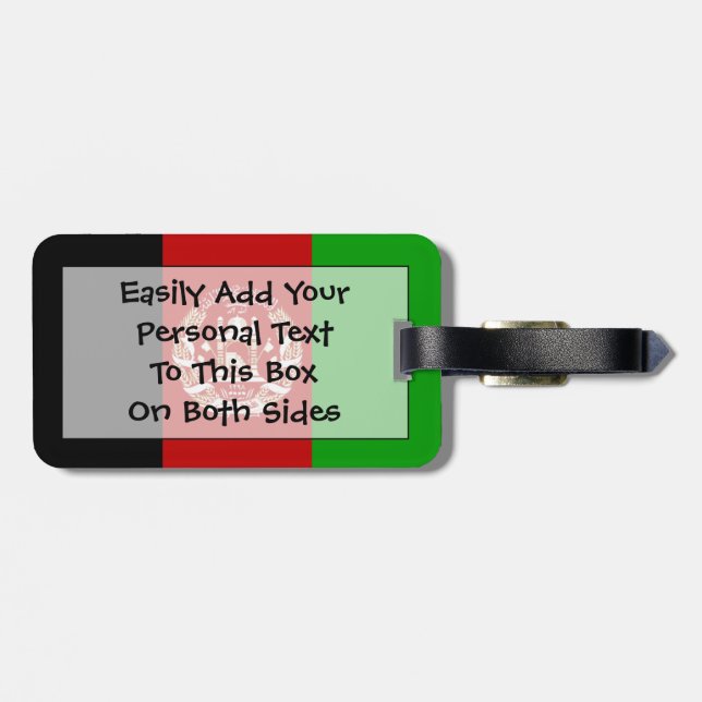 Flag of Afganistan Easy ID Luggage Tag (Back Horizontal)