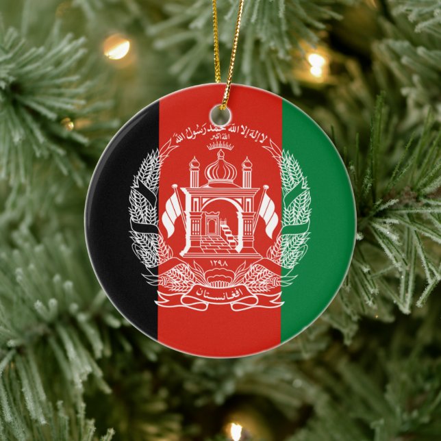 Flag of Afghanistan - 2013 adoption Ceramic Ornament (Tree)