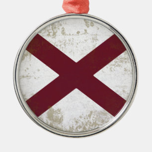 FLAG OF ALABAMA METAL ORNAMENT