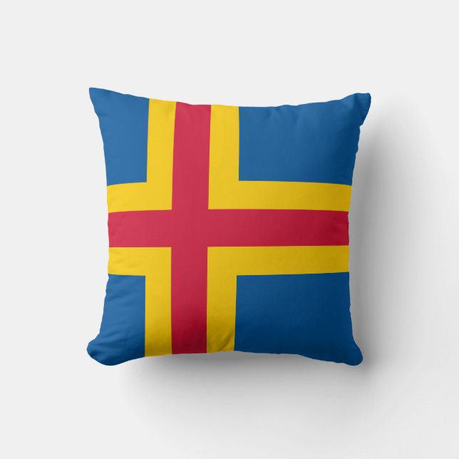 Flag of Åland Throw Pillow (Front)