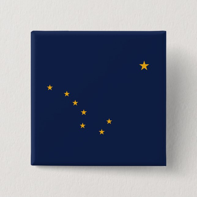 Flag of Alaska 2 Inch Square Button (Front)