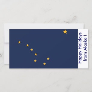 Flag of Alaska, Happy Holidays from U.S.A. Holiday Card