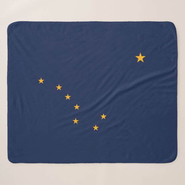 Flag of Alaska (US State) Sherpa Blanket (Front (Horizontal))