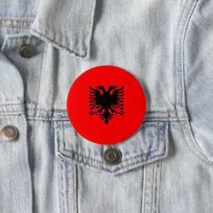 Flag of Albania 3 Inch Round Button