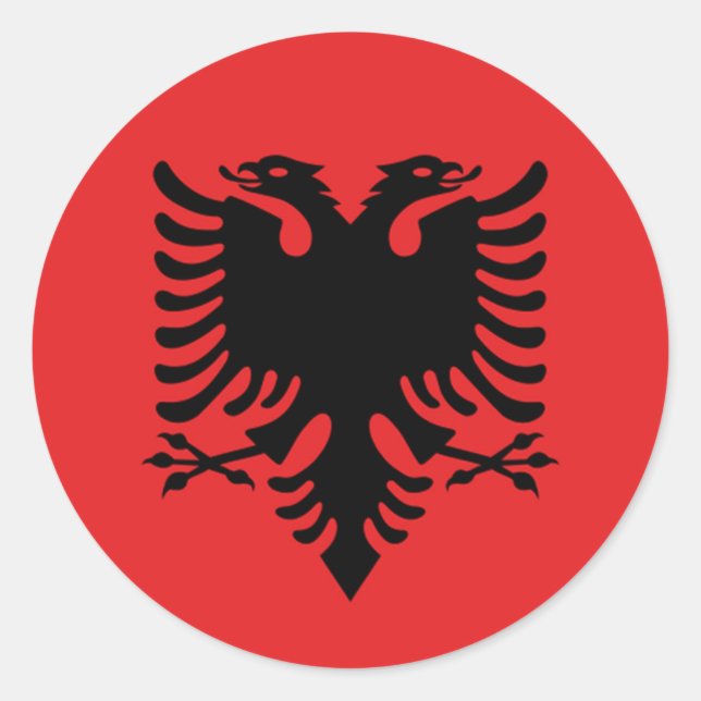 Flag of Albania Classic Round Sticker (Front)