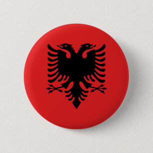 Flag of Albania - Flamuri i Shqipërisë 2 Inch Round Button