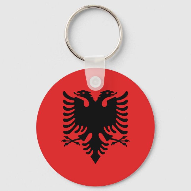 Flag of Albania - Flamuri i Shqipërisë Keychain (Front)