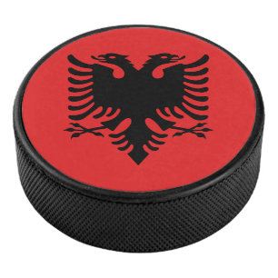 Flag of Albania Hockey Puck