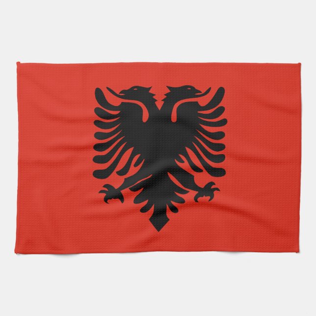Flag of Albania Kitchen Towel (Horizontal)