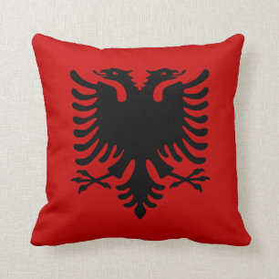 Flag of Albania Throw Pillow