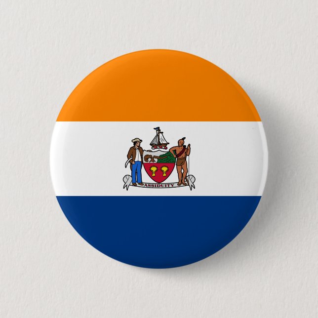 Flag of Albany, New York 2 Inch Round Button (Front)