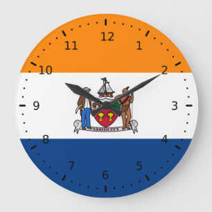 Flag of Albany, New York Large Clock