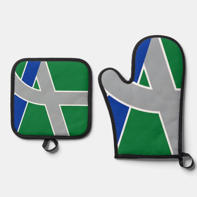 Flag of Albany, Oregon Oven Mitt & Pot Holder Set (Front)