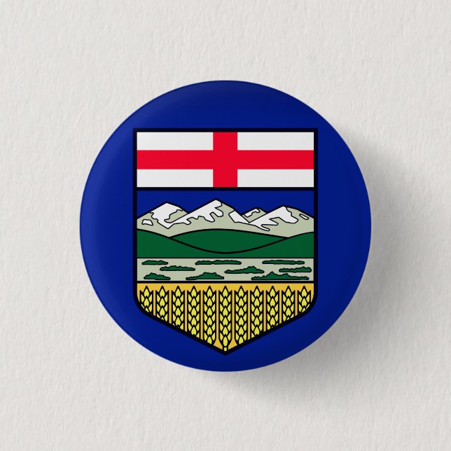 Flag of Alberta - CANADA 1 Inch Round Button (Front)