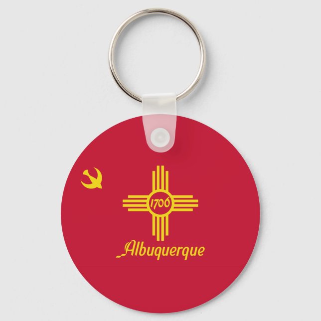 Flag of Albuquerque, New Mexico Keychain (Front)