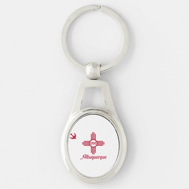 Flag of Albuquerque, New Mexico Keychain (Front)