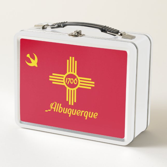 Flag of Albuquerque, New Mexico Metal Lunch Box (Front)