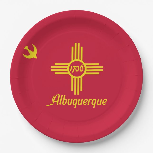 Flag of Albuquerque (New Mexico) Paper Plate (Front)