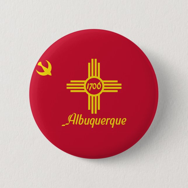 Flag of Albuquerque, New Mexico Pinback Button (Front)