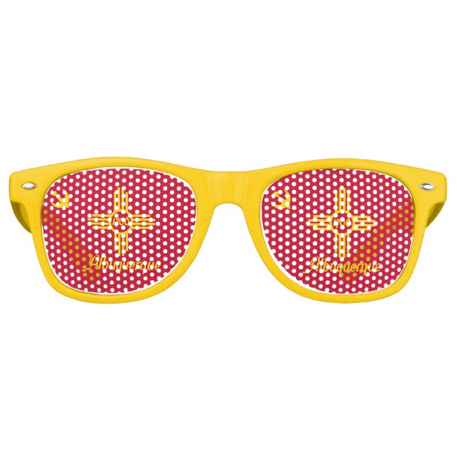 Flag of Albuquerque, New Mexico Retro Sunglasses (Front)