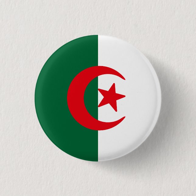Flag of Algeria 1 Inch Round Button (Front)