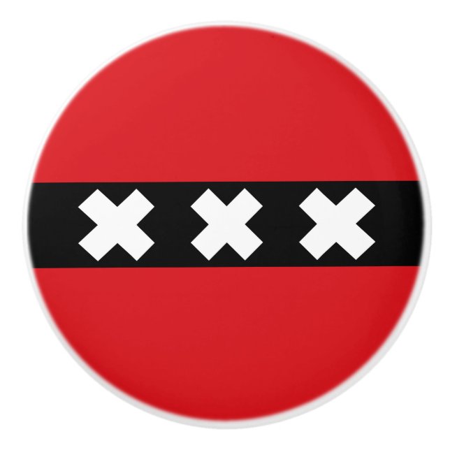 Flag of Amsterdam Ceramic Knob (Front)
