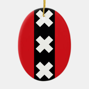 Flag of Amsterdam Ceramic Ornament