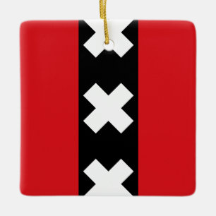 Flag of Amsterdam Ceramic Ornament