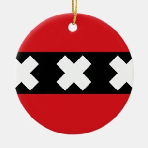 Flag of Amsterdam Ceramic Ornament