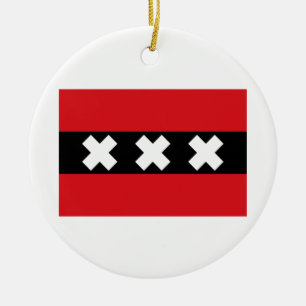 Flag of Amsterdam Ceramic Ornament