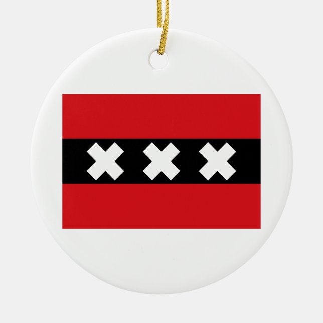 Flag of Amsterdam Ceramic Ornament (Front)