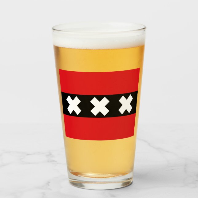 Flag of Amsterdam Glass (Front Filled)