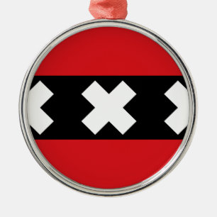 Flag of Amsterdam Metal Ornament