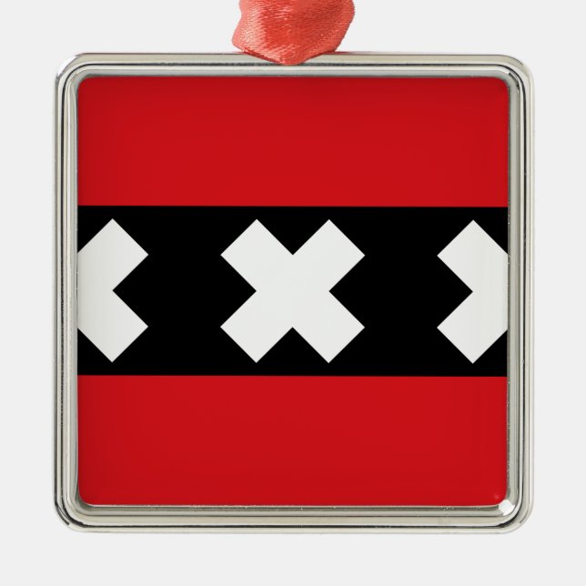 Flag of Amsterdam Metal Ornament (Front)