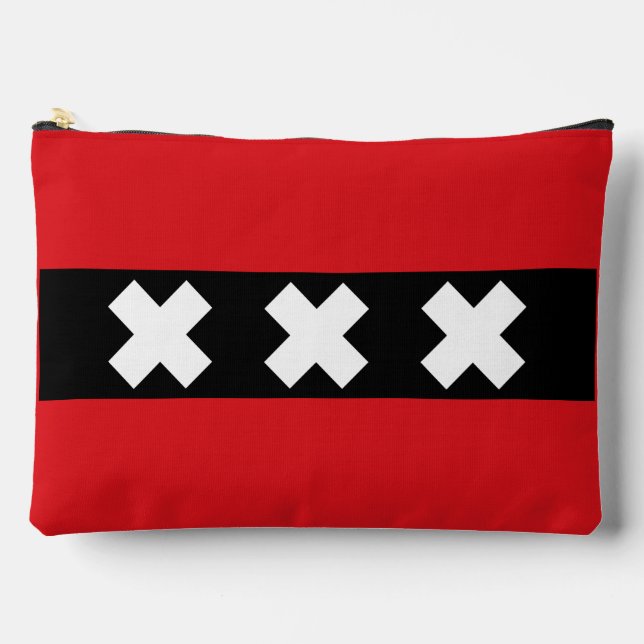 Flag of Amsterdam, Netherlands  Accessory Pouch (Front)