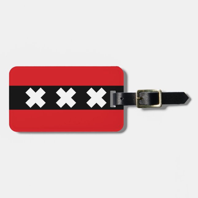 Flag of Amsterdam, Netherlands Luggage Tag (Front Horizontal)