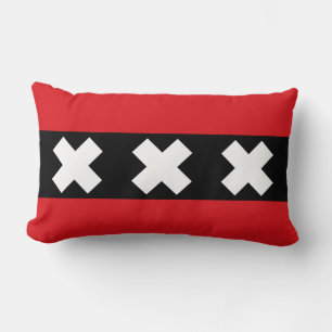 Flag of Amsterdam, Netherlands Lumbar Pillow