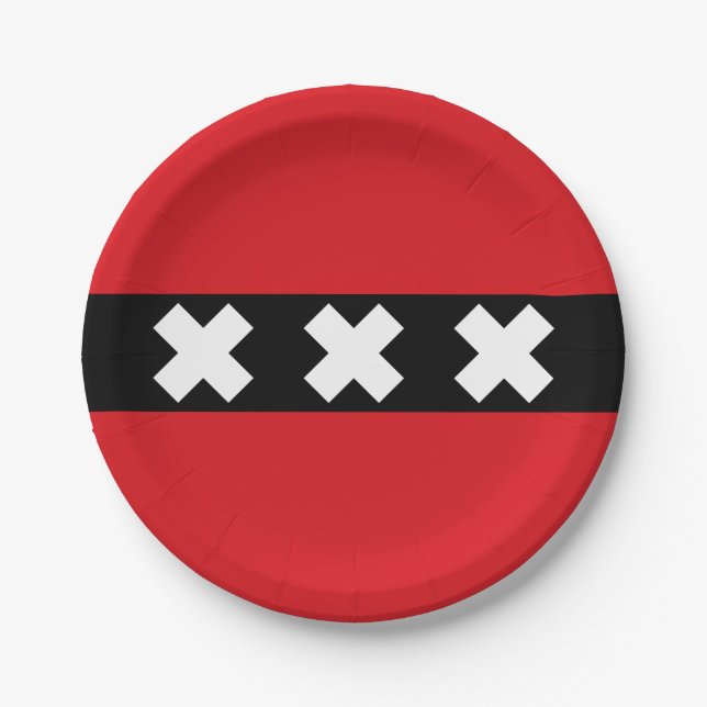 Flag of Amsterdam, Netherlands Paper Plate (Front)
