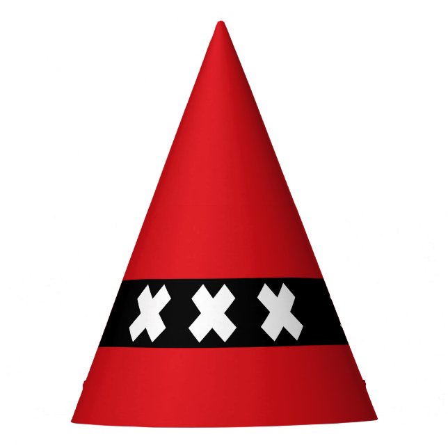 Flag of Amsterdam, Netherlands Party Hat (Front)