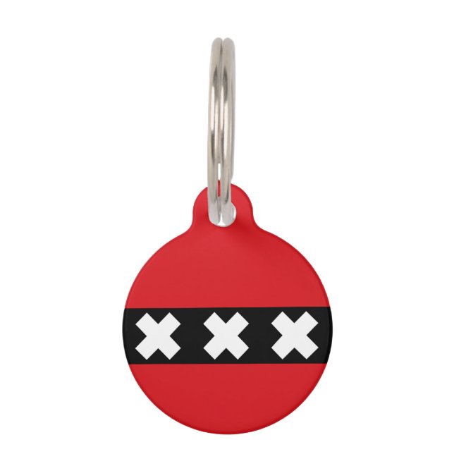Flag of Amsterdam, Netherlands Pet ID Tag (Front)