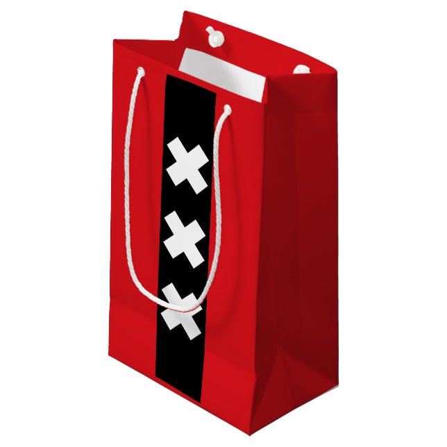 Flag of Amsterdam, Netherlands Small Gift Bag (Front Angled)