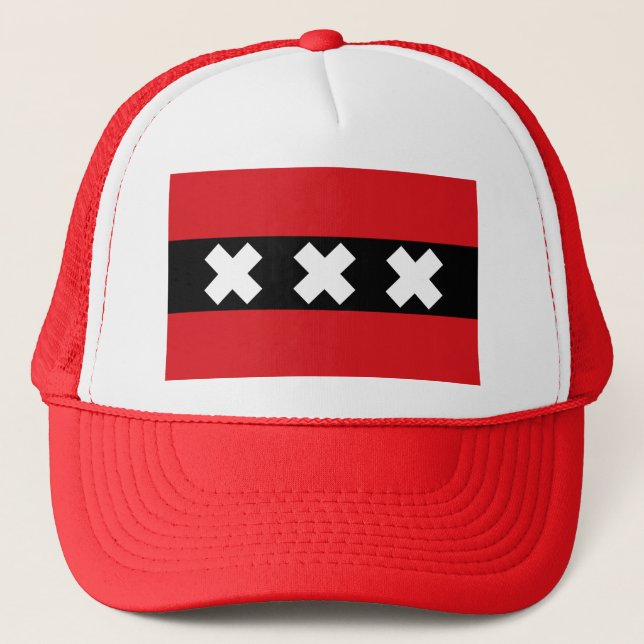Flag of Amsterdam, Netherlands  Trucker Hat (Front)
