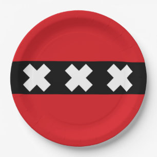Flag of Amsterdam Paper Plate