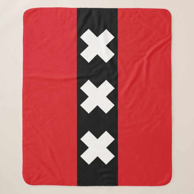 Flag of Amsterdam Sherpa Blanket (Front)