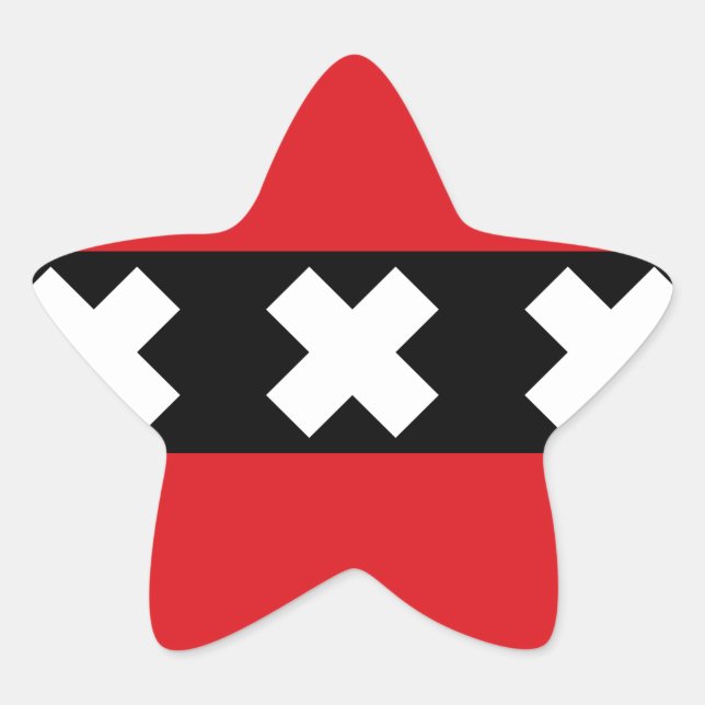 Flag of Amsterdam Star Sticker (Front)