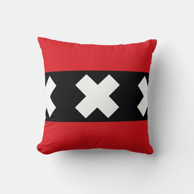 Flag of Amsterdam Throw Pillow (Front)